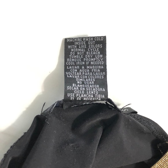 Black and Gold Empire Waist Top Low Cut - Picture 9 of 9